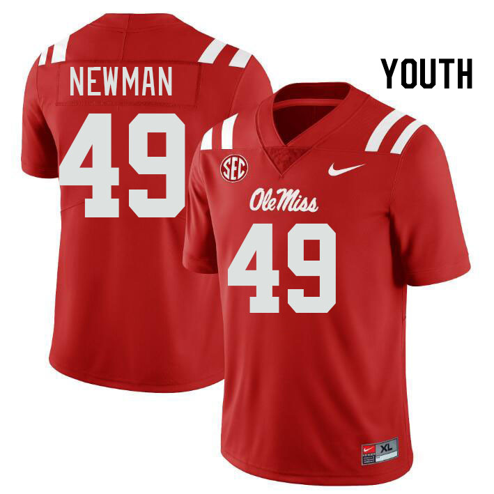 Youth #49 Daniel Newman Ole Miss Rebels College Football Jerseys Stitched Sale-Red